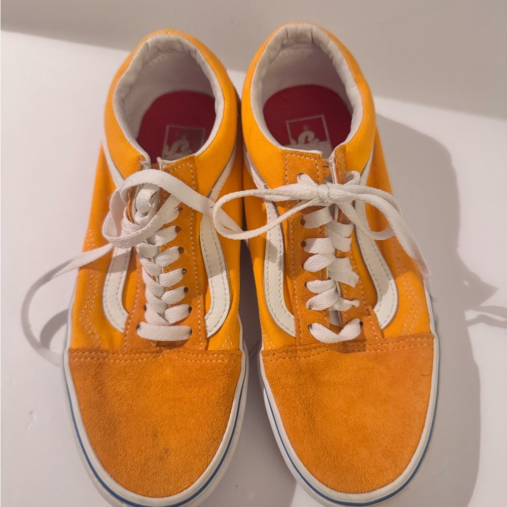 Vans Orange and White Women's Flats